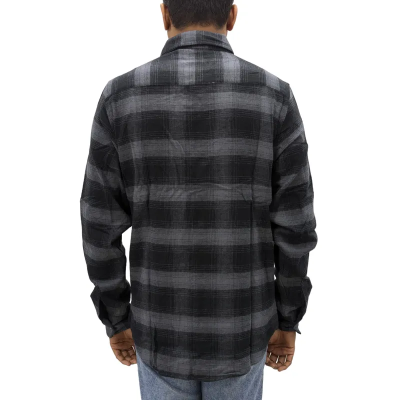regatta mens lumberjack flannel check shirt grey and black0
