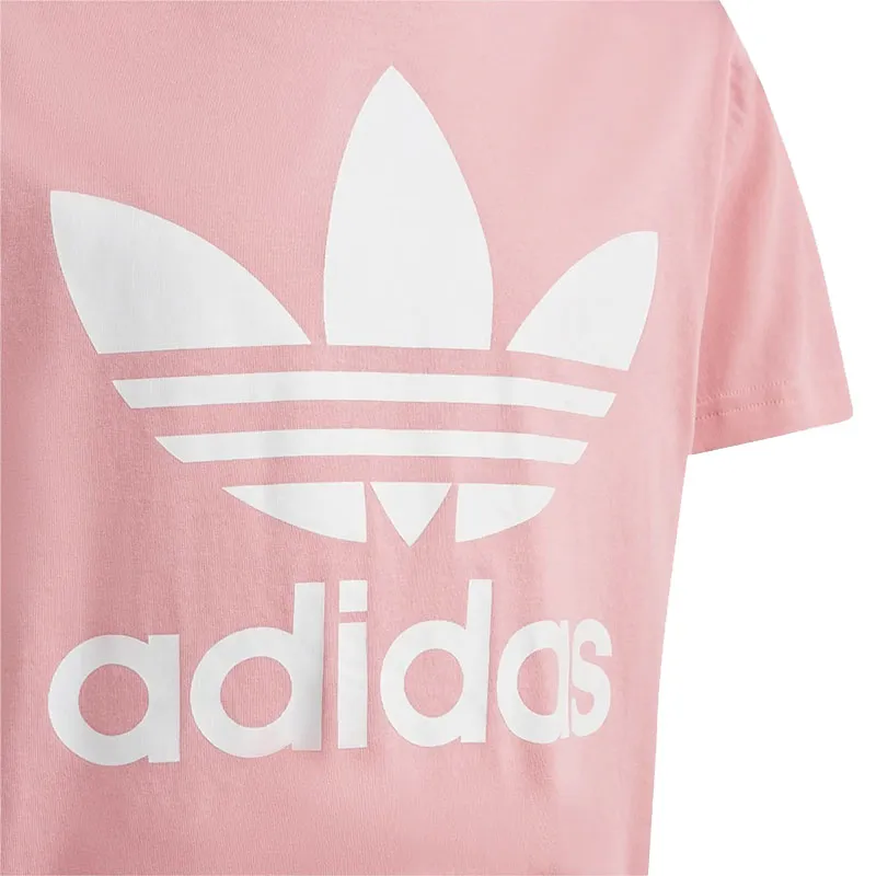 Adidas Dv2904 Unisex Kids Boys T Shirts Crew Neck Short Sleeve Pink Top Brand Outlet UK