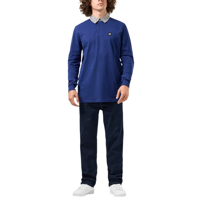 weekend offender walker mens long sleeve polo shirts bright navy0