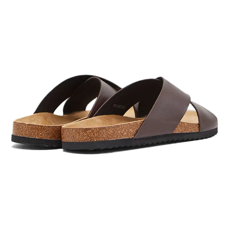 brave soul mens cross over sandals beach sliders flip flops brown0
