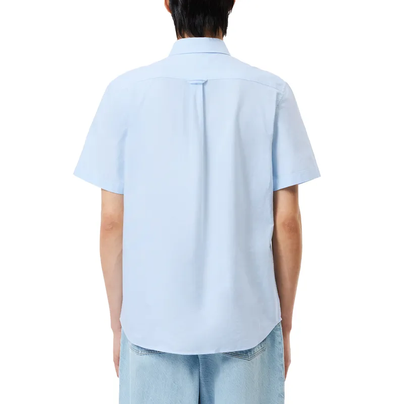 lacoste ch4976 mens oxford shirt short sleeve regular fit top0