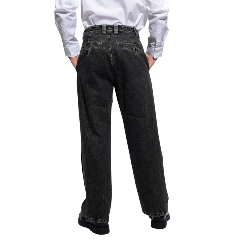 diesel p-wire-a mens paneled denim trousers black0