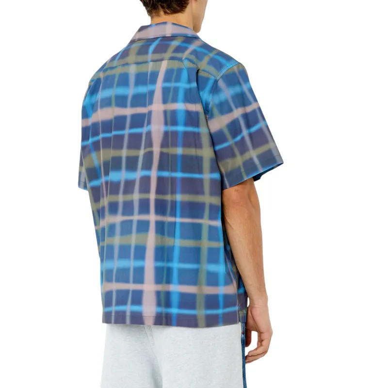 diesel s-frank-check 0dmat mens check shirt regular fit0