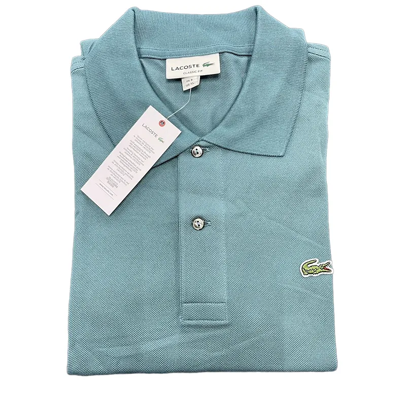 lacoste l1212 mens polo shirts collared classic top mint blue0