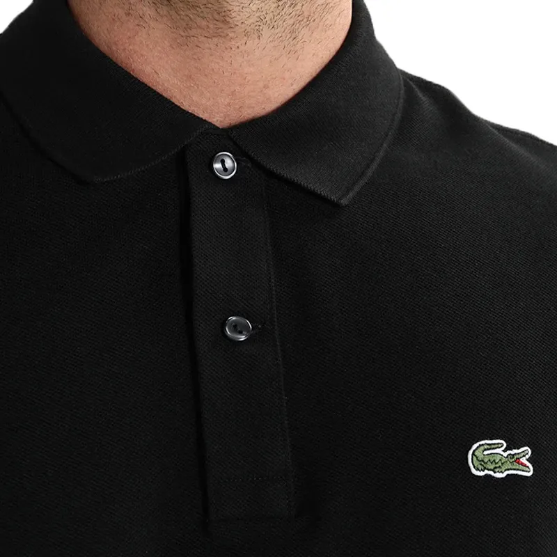 lacoste l1212 mens polo shirts collared classic top black0