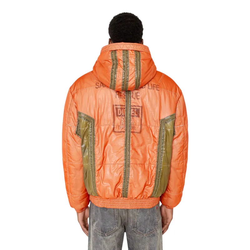 diesel w-nam 0pdam mens puffer jacket down padded hoody0