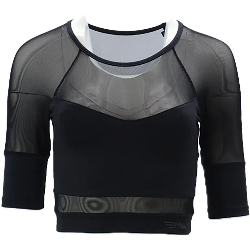 baa 14 womens crop top mesh t shirt black0