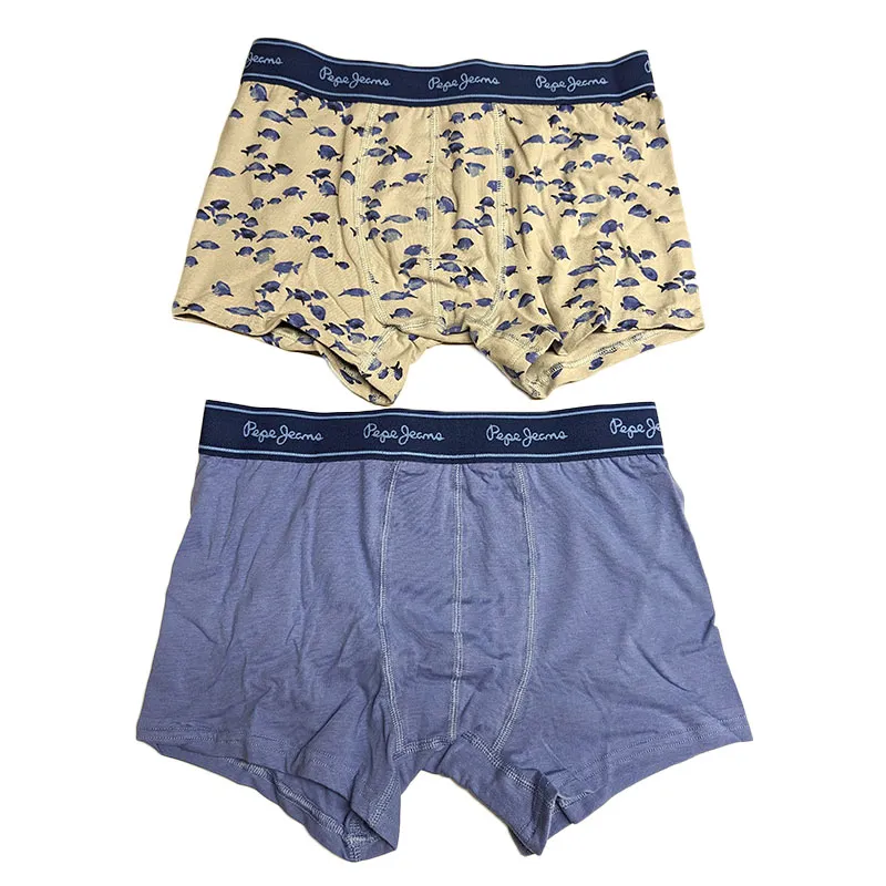 pepe jeans london pmu10160 mens trunk boxer 2 pack underwear grey,sky blue 0