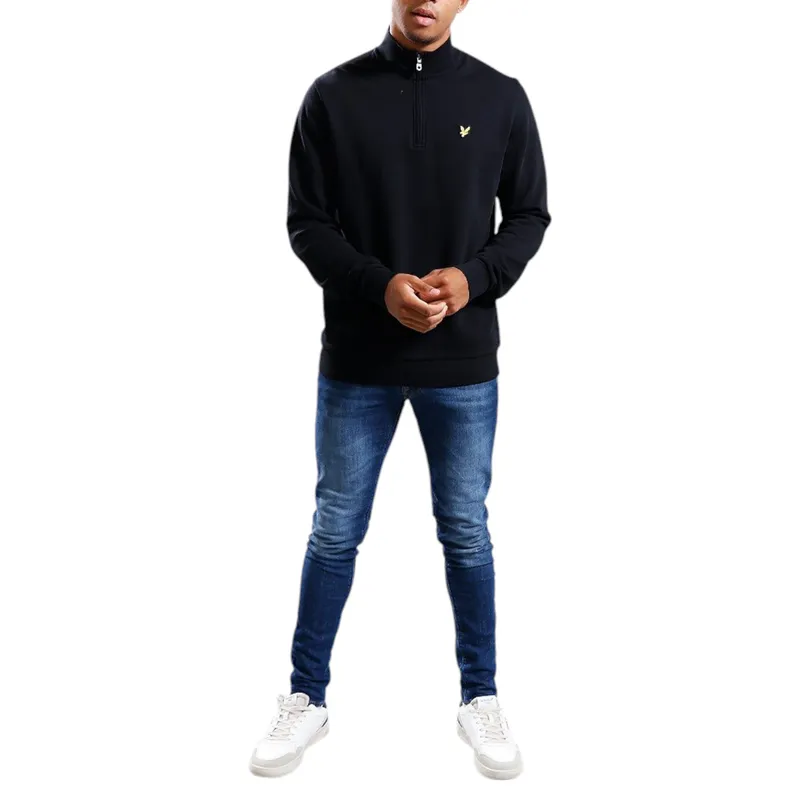 lyle & scott ml2022v loopback half zip mens jumper jet black0