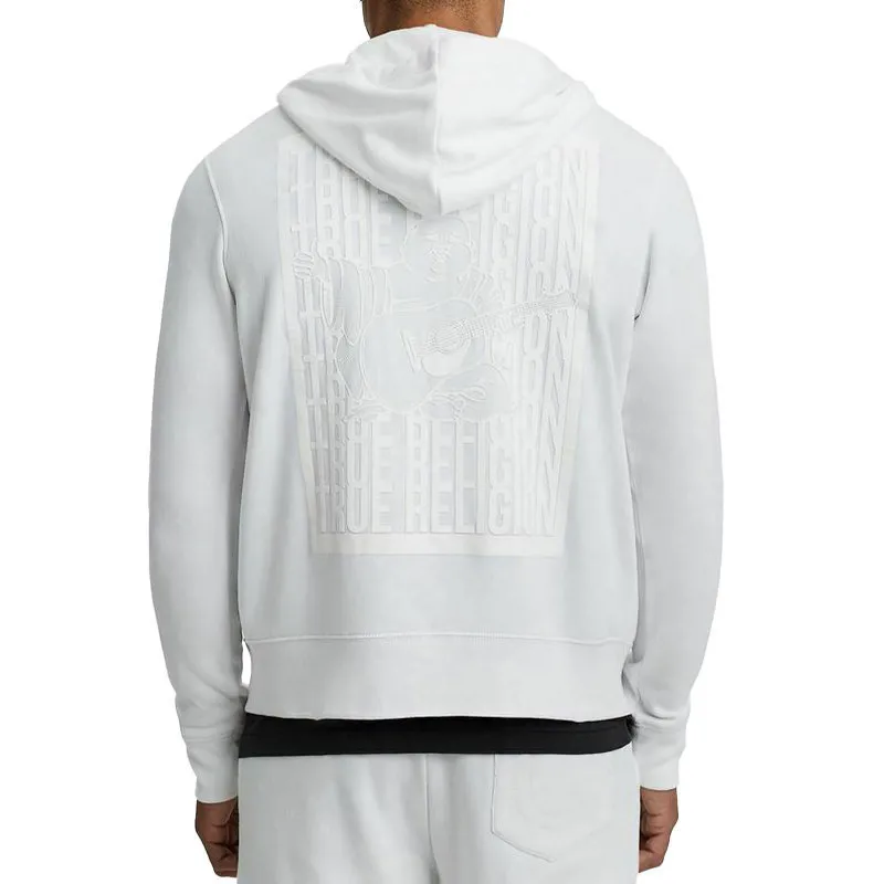 true religion 101714 mens zip hoodie cotton top sweatshirt  white0