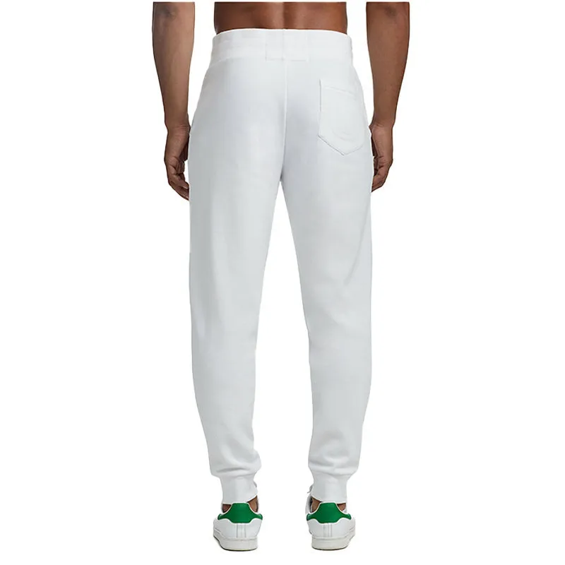 true religion 101714 mens cotton casual jogger bottom white0