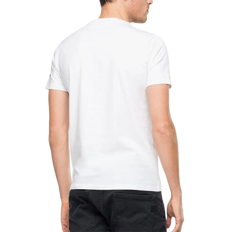 replay mens t shirts blue jeans jersey regular fit white0