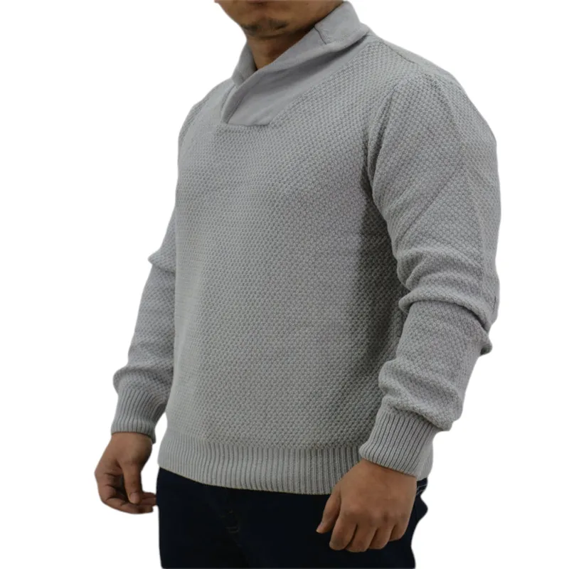 mens pullover jumper slim fit knitwear cotton top grey0