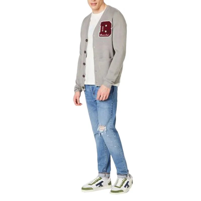 brave soul septimus mens cardigan long sleeve open front knitwear grey0