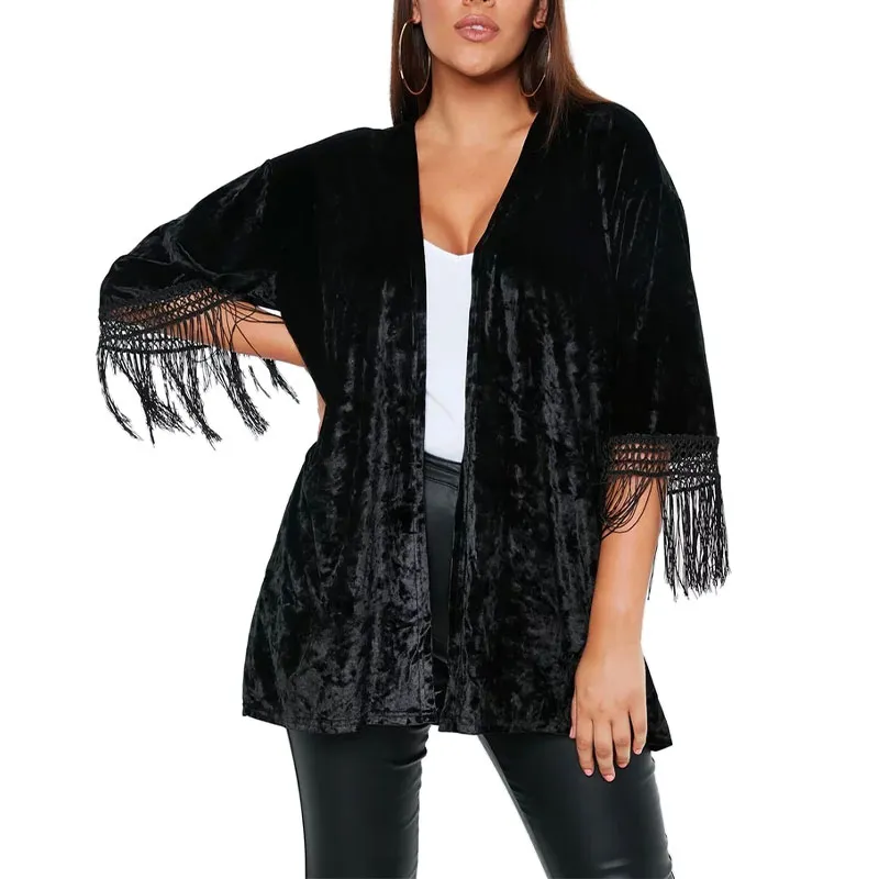brave soul tess womens kimono cardigan v neck open front black0