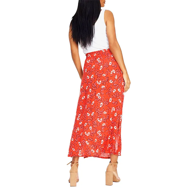 brave soul zoe womens midi skirts printed maxi length red0