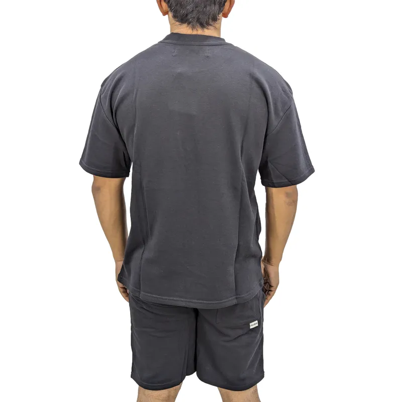 pull & bear mens t shirt shorts set cozy nightwear bottom top black0