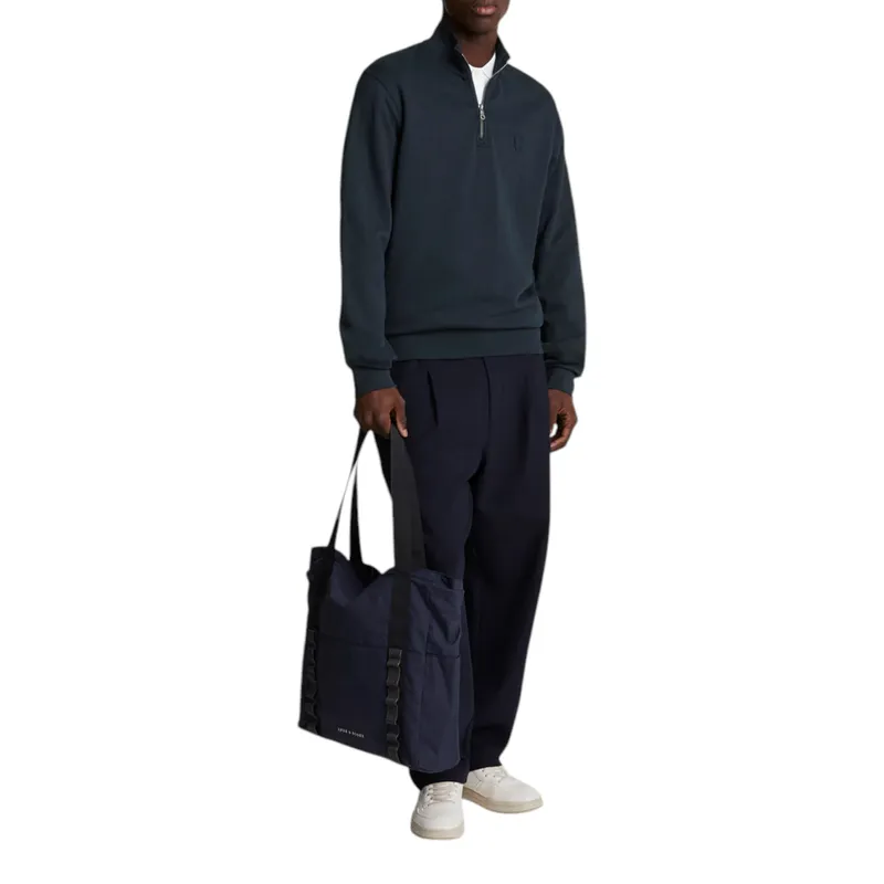 lyle & scott ml2022ton tonal eagle half zip mens dark navy0