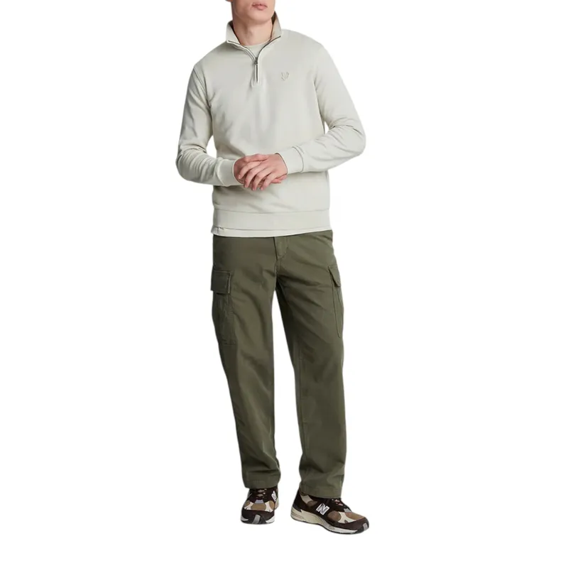lyle & scott ml2022ton tonal eagle half zip mens cove0