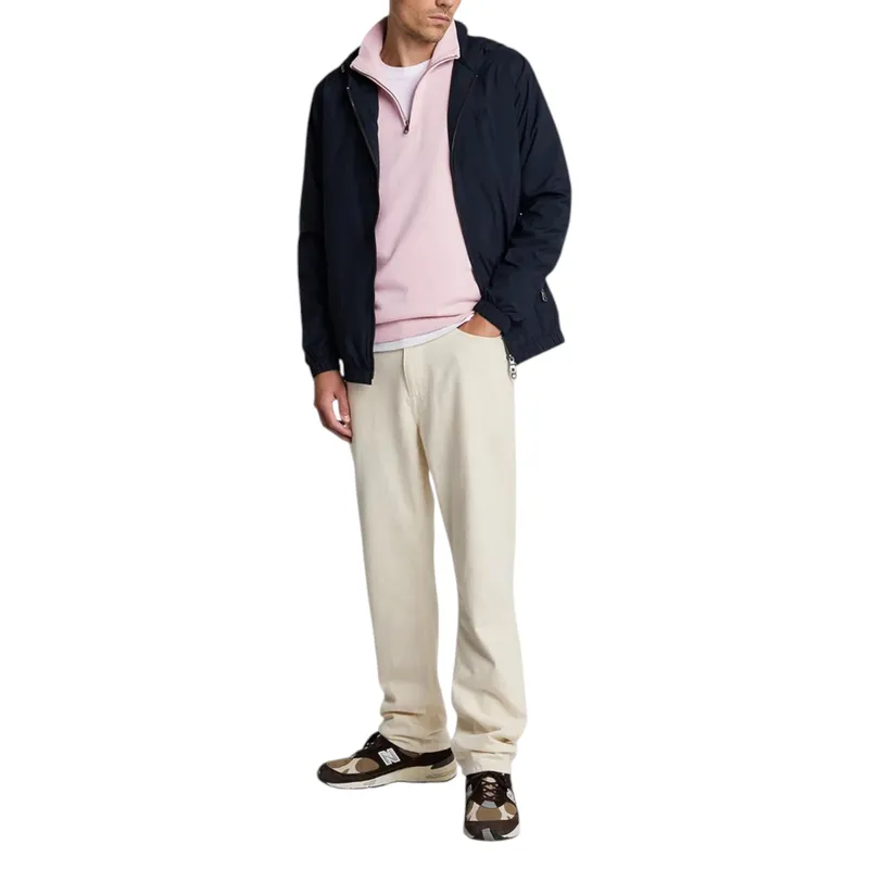 lyle & scott ml2022ton tonal eagle half zip mens pink salt0