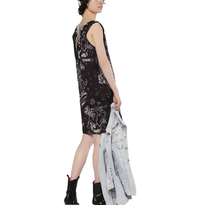 diesel d may womens long dress v neck ebony sleeveless top0