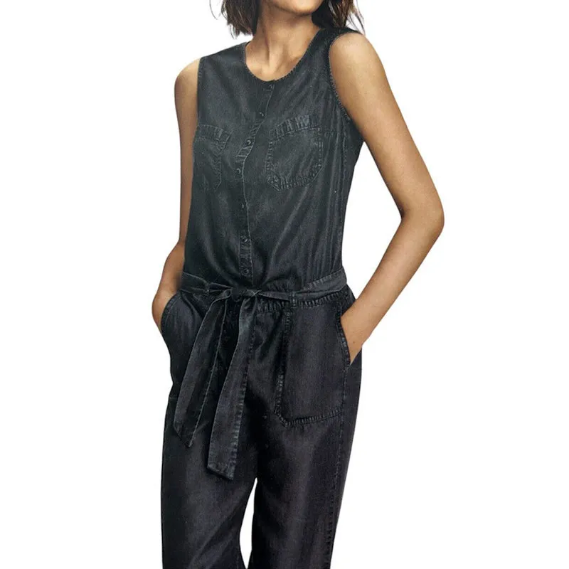ladies denim dungarees summer sleeveless womens jumpsuit0