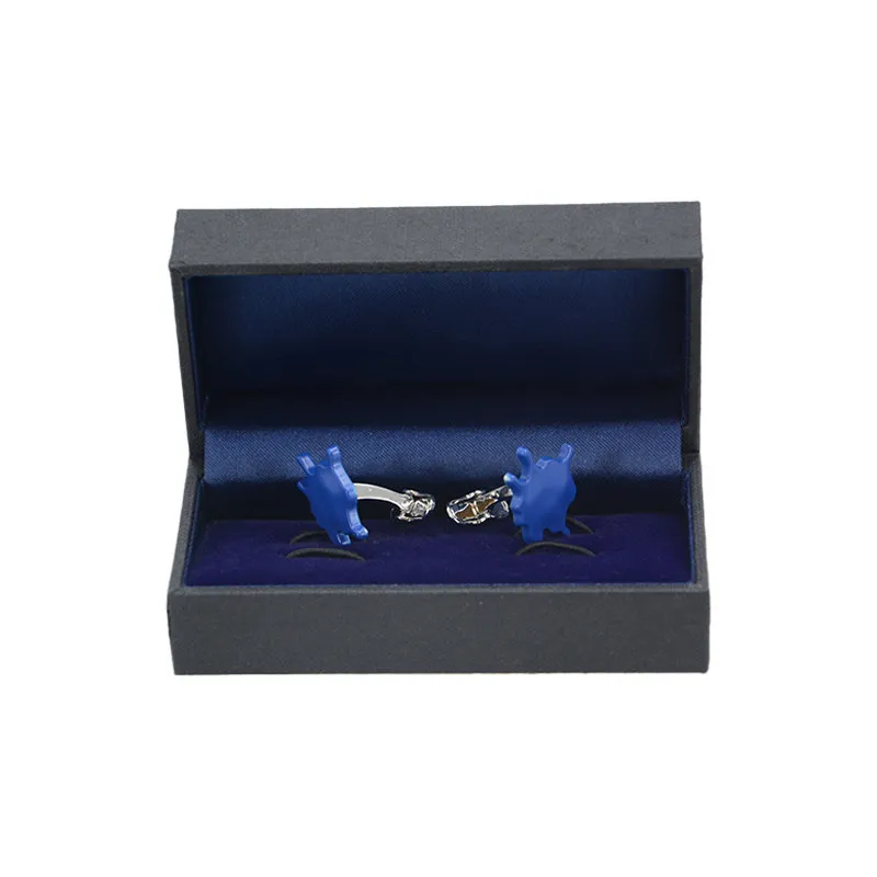 original penguin men's shirt cufflinks and tie clip set blue0