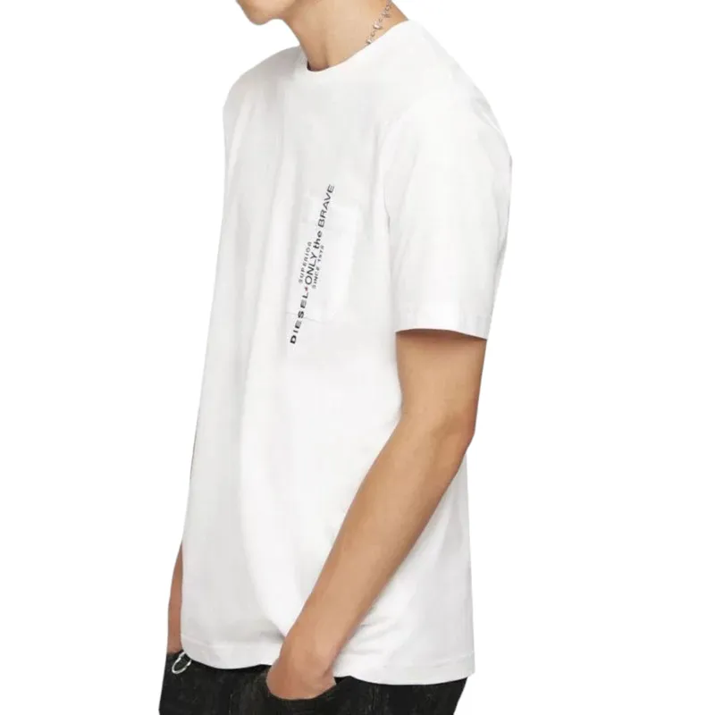 diesel t just pocket mens t-shirt short sleeve white0