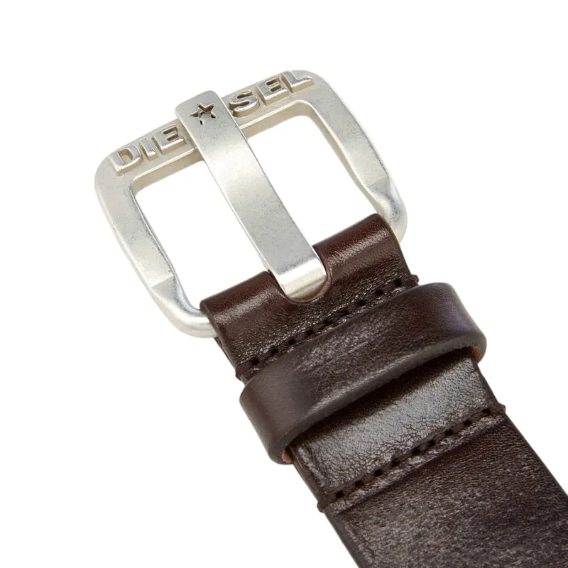 diesel b-star mens genuine leather belts metal buckle brown0