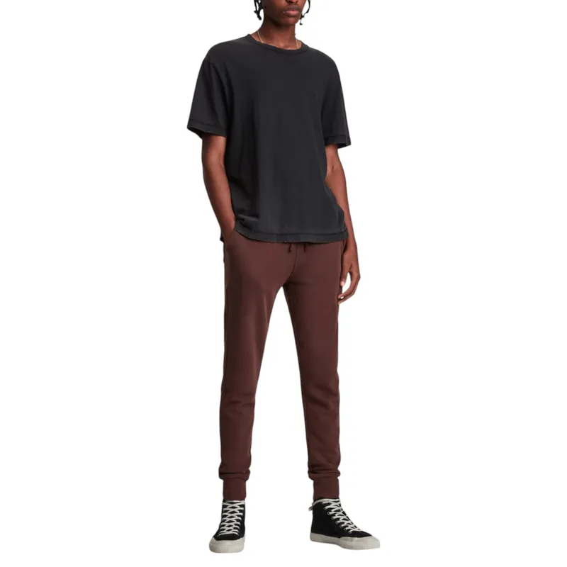 all saints raven mens slim fit sweatpants maroon0