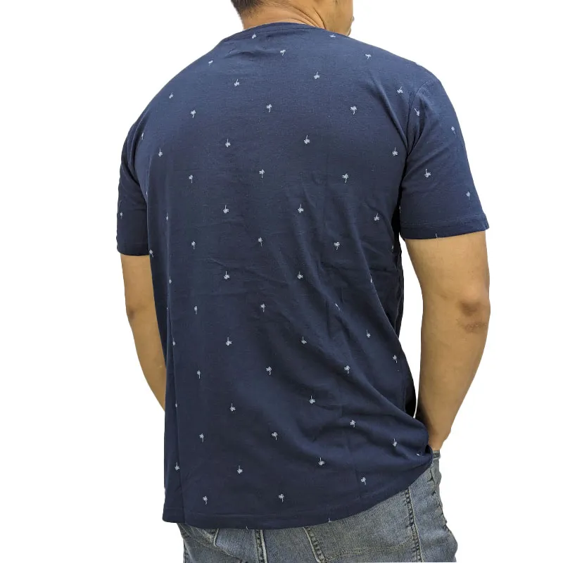 mens printed t shirts crew neck cotton tee navy blue0