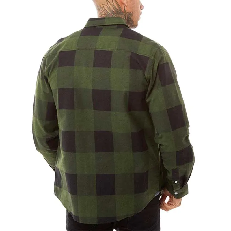 mens check shirts lumberjack soft flannel top green0