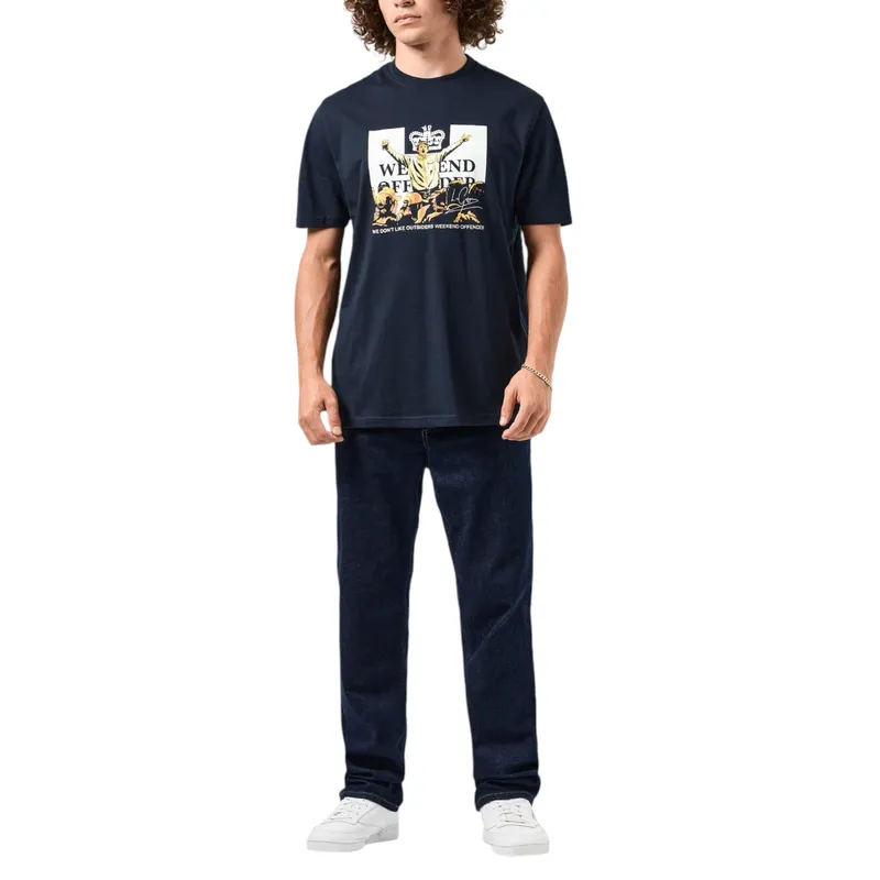 weekend offender leo gregory graphic mens t shirt navy0