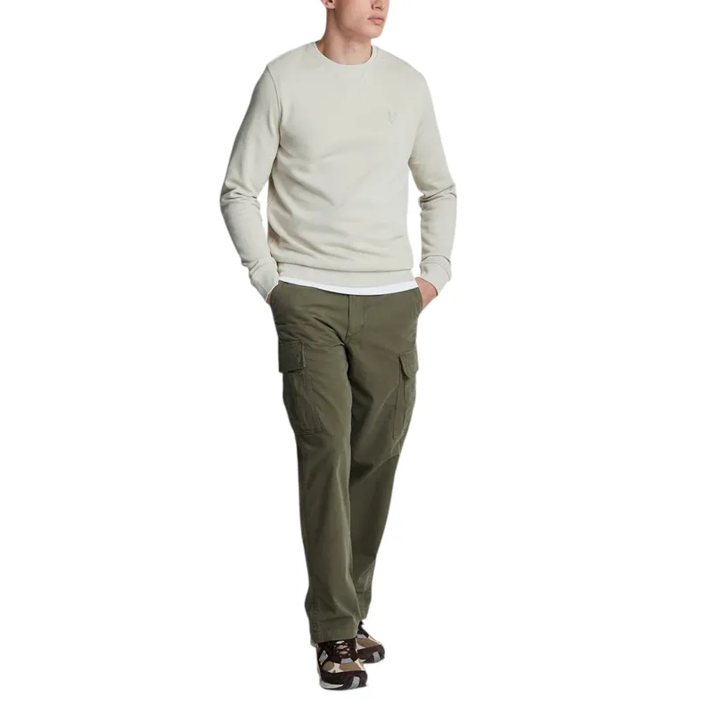 lyle & scott ml424ton tonal eagle mens crew neck knitted jumper cove0