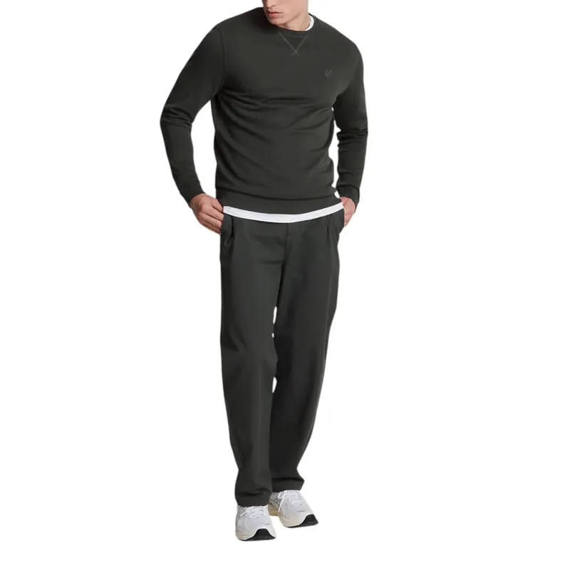 lyle & scott ml424ton tonal eagle mens crew neck knitted jumper gunmetal0