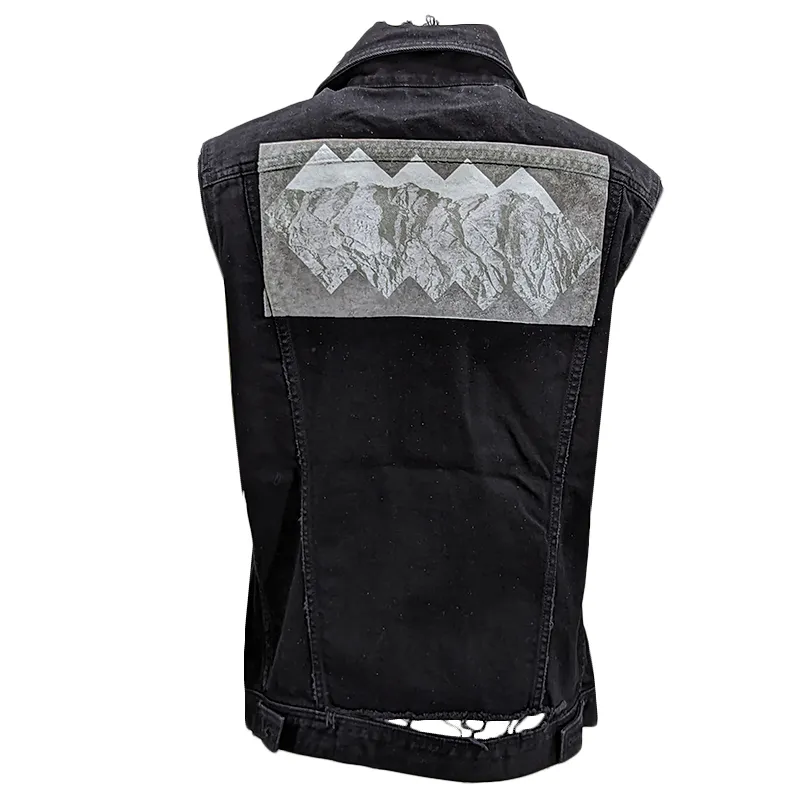 diesel mens denim vest ripped sleeveless gilet black0