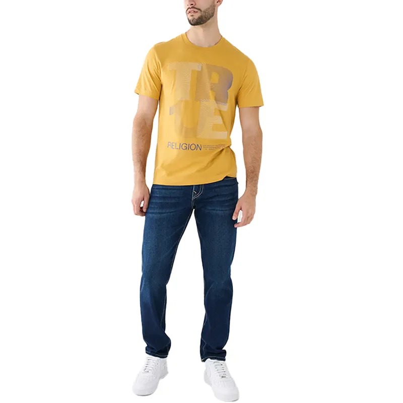 true religion 107588 mens t shirts short sleeve buddha tee mustard yellow0