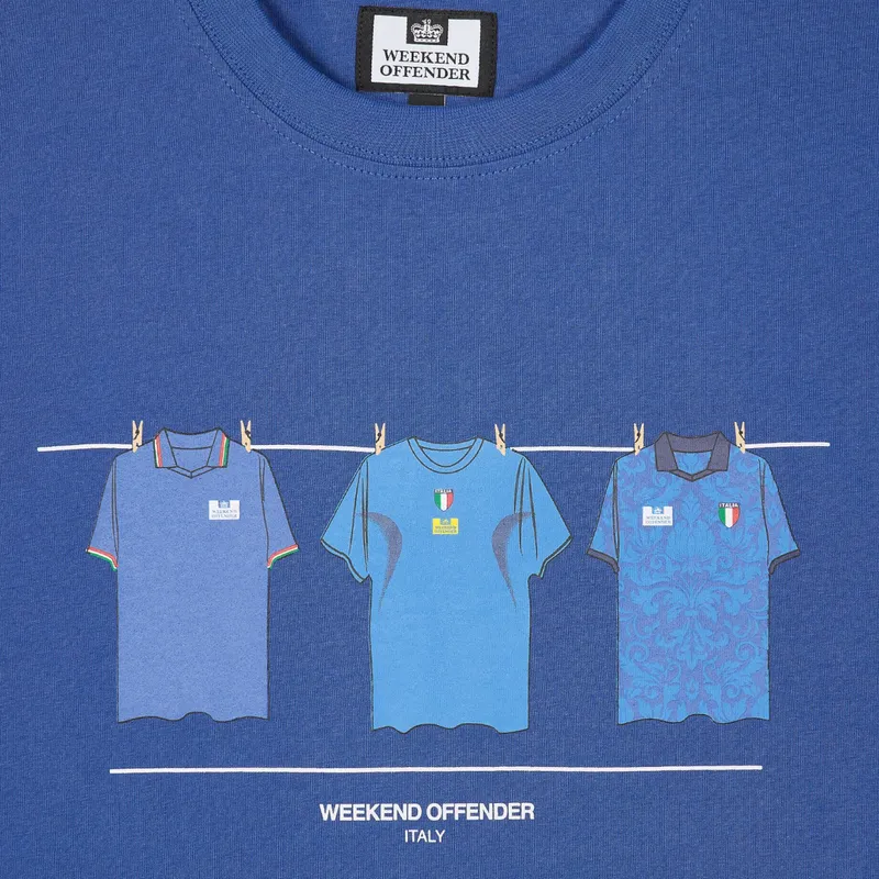 weekend offender italy mens t shirt crew neck regular fit blue0