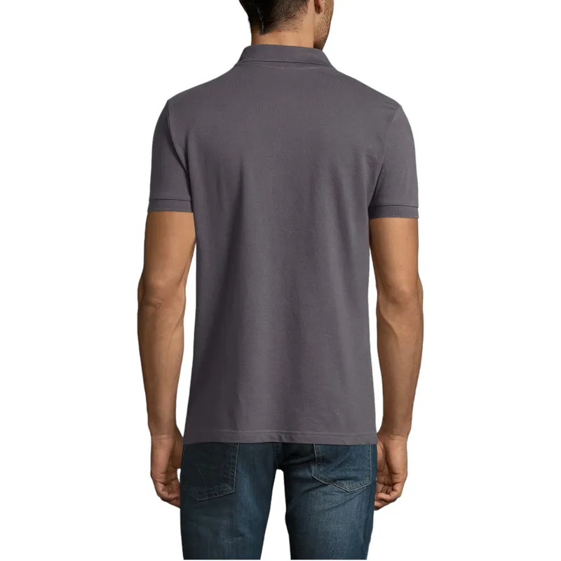 mens polo shirts regular fit casual summer cotton tee steel grey0