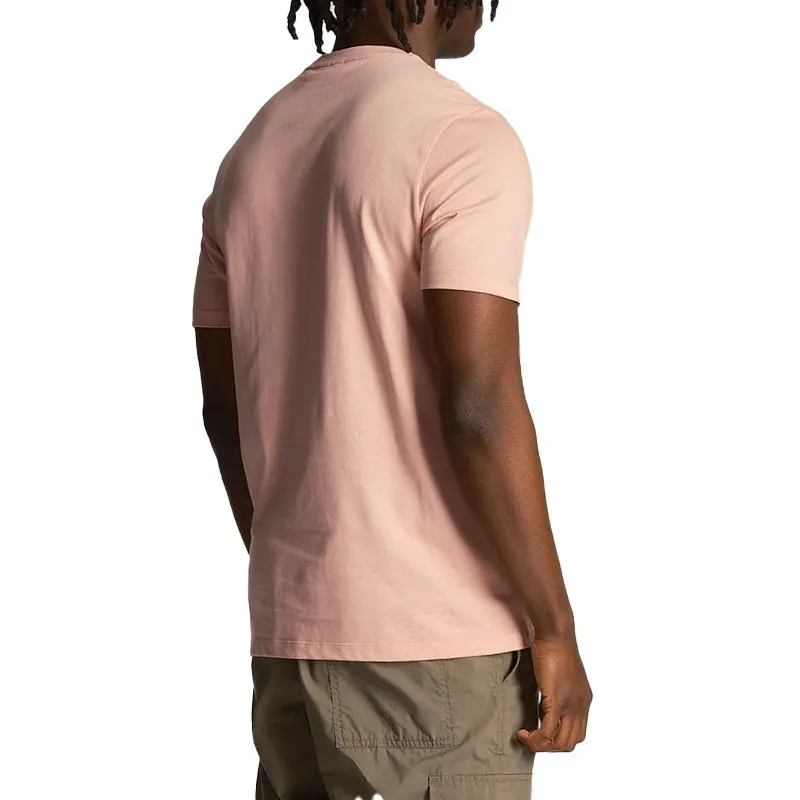 lyle & scott mens short sleeve t shirts regular fit top palm pink0