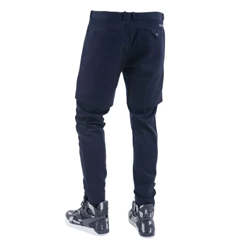 diesel black gold pelong bg3ef mens chinos trousers slim fit navy0