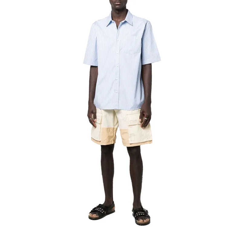 diesel p-glary-short mens cargo shorts panelled summer multi pocket cream9