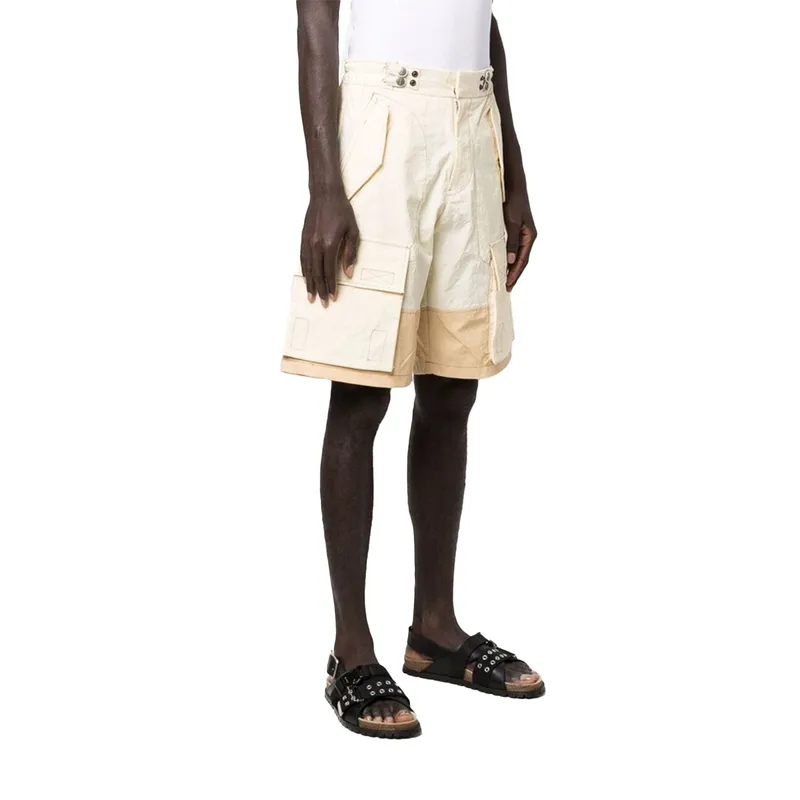 diesel p-glary-short mens cargo shorts panelled summer multi pocket cream10