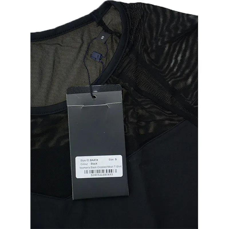 baa 14 womens crop top mesh t shirt black10