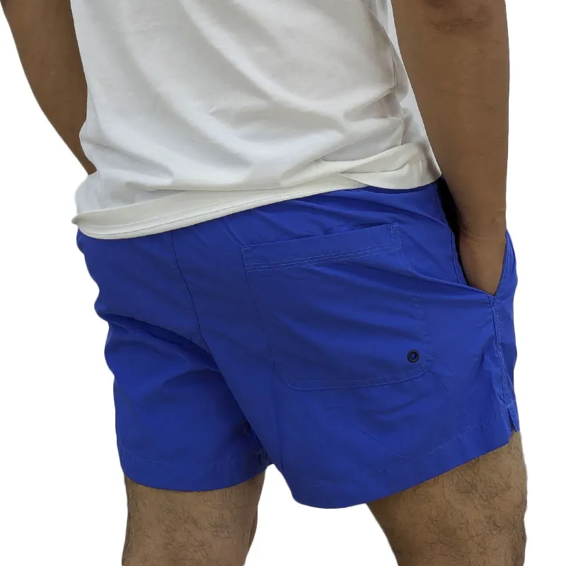 mens swimming shorts surf shorts length trunks beachwear blue1