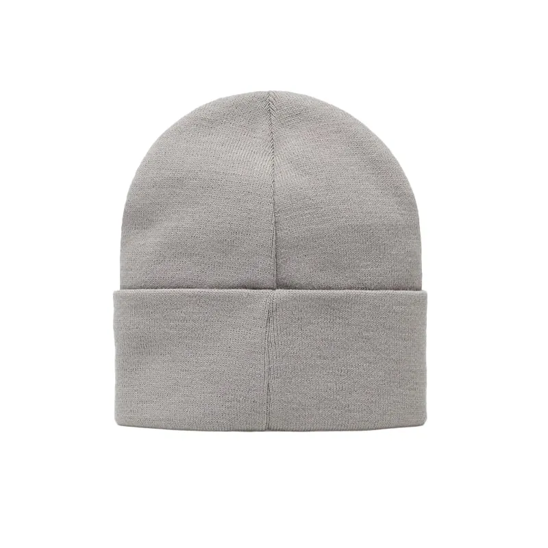 champion mens beanie hat winter thick knitted ribbed grey (logo)1
