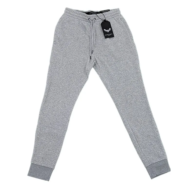 brave soul mens joggers fleece bottoms casual trousers light grey1
