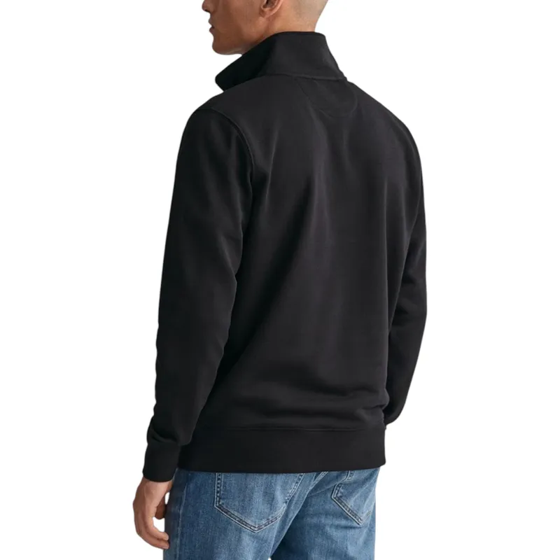 gant mens sweatshirt embroidered shield half zip pullover winter jumper black1