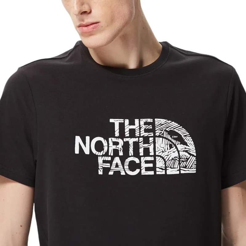 the north face mens t shirts woodcut dome soft cotton tee black1