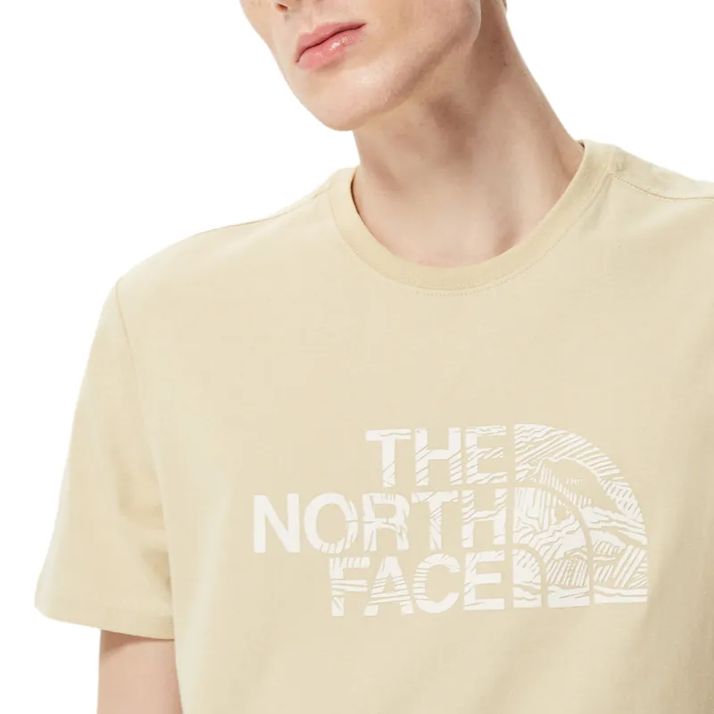the north face mens t shirts woodcut dome soft cotton tee beige1
